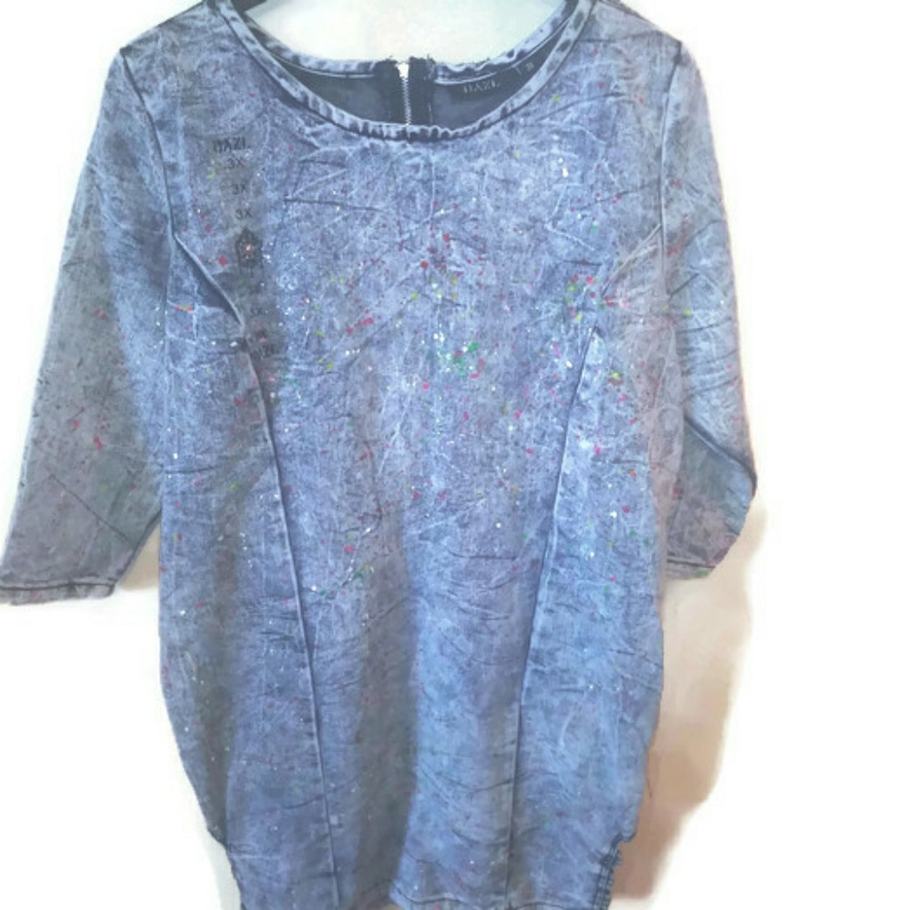 Denim paint splash 80's style Dress